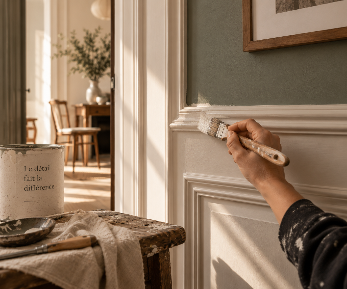 Home peindre les détails d’un intérieur chaleureux